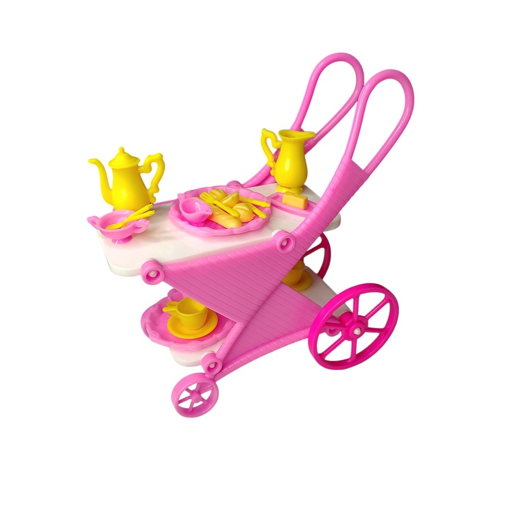 Vintage Barbie Hostess Tea Cart Set with accessories